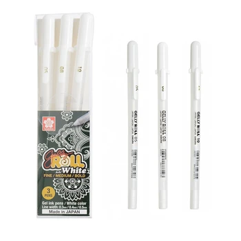 Гелевая ручка с белыми чернилами THE9 Sakura Creative Highlight Marker Pen с тонким наконечником для канцелярских принадлежностей для студентов, для рисования, для письма, школьные принадлежности  10