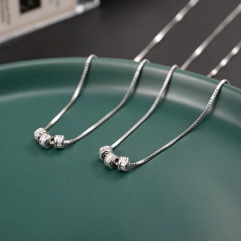 Круглое геометрическое ожерелье с тремя кольцами для женской нишевой тенденции, цепочка на ключицу, аксессуары для цепочек-коробочек  5