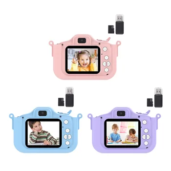 Цифровая камера с экраном 1080P HD 2,0 дюйма, детская камера, перезаряжаемая через USB, с картой памяти 32 ГБ, детские подарки на день рождения и Рождество  4