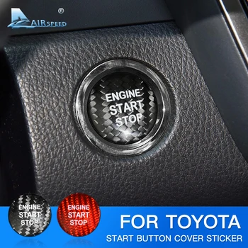 Наклейка на Кнопку Запуска Двигателя Автомобиля AIRSPEED Carbon Fiber для Toyota 86 Corolla Avalon Crown Vios Rav4 C-HR Alphard Camry  5