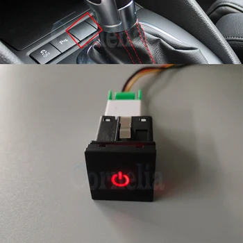 Кнопка Включения Выключения Питания Автомобиля с Красным Светом и Соединительным Проводом для VW Golf 6 Jetta 5 MK5 EOS Scirocco Caddy  1