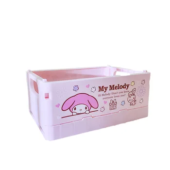 Новая настольная коробка для хранения с японским корейским рисунком Kawaii, складная мини-коробка для хранения канцелярских принадлежностей в виде сердца для девочек, офисная сортировочная коробка  5