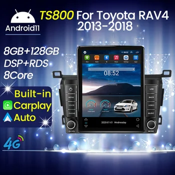 Автомобильное радио с вертикальным экраном Android 11 Tesla, стерео мультимедийный видеоплеер для Toyota RAV4 RAV 4 2012-2018 GPS-навигация 2Din BT  10
