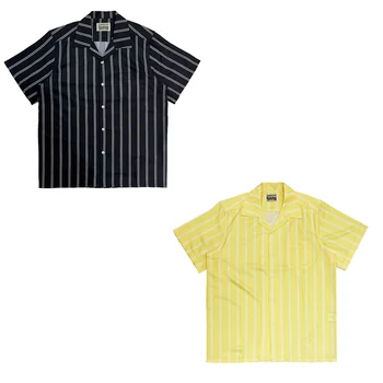 Новый Японский Стиль WACKO MARIA XHIGH TIMES, Простая Полосатая Рубашка С Коротким Рукавом, Высококачественная Рубашка с Вертикальным Принтом для Мужчин и Женщин  5