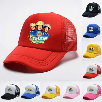 Модные Новые мультфильмы о Пожарном Сэме 2022, Регулируемая Бейсболка для детей, Сетчатая шляпа для мальчиков и девочек, Детская Солнцезащитная шляпа  10