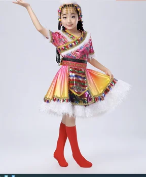 Костюмы для тибетских детских танцевальных представлений  5
