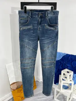 Новые дизайнерские винтажные джинсы 2023 года, повседневные прямые брюки C645  3