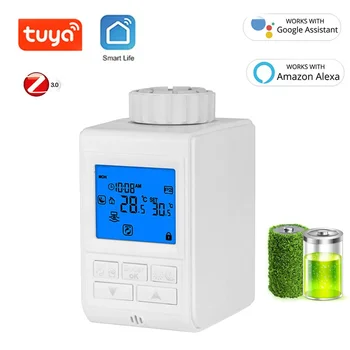 Smart Life Tuya ZigBee 3.0 Программируемый привод радиатора Tuya Клапан TRV Термостат Нагреватель температуры с Alexa Google Home  10