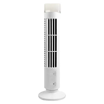 Вертикальный вентилятор для кондиционирования воздуха, безлопастной настольный башенный вентилятор с легким подключением через USB или на батарейках, 2-скоростной для домашнего офиса  5