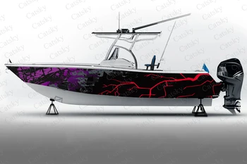Векторные полосы Геометрическая Абстрактная наклейка на лодку в стиле Оп-Арт, упаковка, Модифицированный винил, Водонепроницаемые Декоративные наклейки на лодку  5