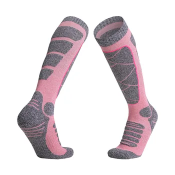 Женские лыжные носки с высокой посадкой, Спортивные толстые походные носки, полотенце, Влагопоглощающие термоноски с высокой эластичностью  10