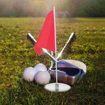 1 Комплект переносного флага для гольфа с поддоном для чашек для гольфа, тренировочный флаг для игры в гольф  10