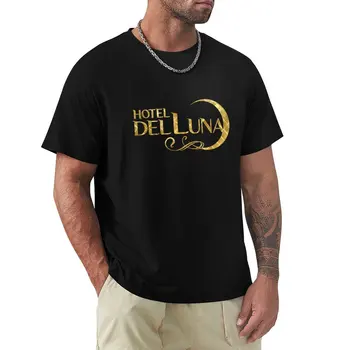 Футболка с золотым логотипом Hotel del Luna для мальчика, топы больших размеров, спортивные рубашки, мужские футболки  5