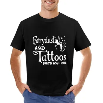 Футболка Fairydust an tattoos how roll, одежда в стиле каваи, эстетическая одежда, одежда в стиле хиппи, футболка для мужчин  1