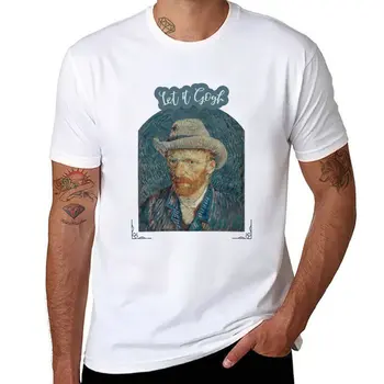 Новая футболка Let It Gogh Artist - футболка с Винсентом Ван Гогом, футболка оверсайз, пустые футболки, винтажная одежда, мужская хлопковая футболка  0