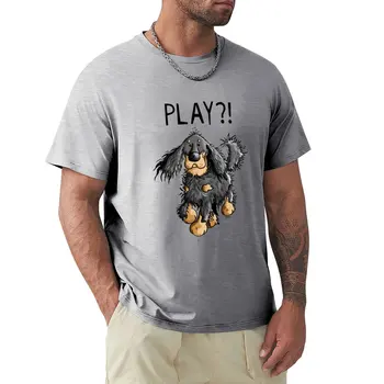 Играющий Гордон Сеттер - Собака - Dogs - Забавная подарочная футболка С коротким рукавом, эстетическая одежда, Мужская футболка  0