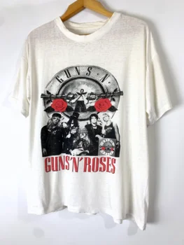 Винтажная Футболка Хард-рок-группы Guns N Roses 80-х годов, Тонкая, как бумага, мужская футболка  5