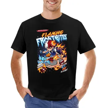 Футболка Todoroki Flaming Frostbites (My hero Academia), забавные футболки с коротким рукавом, мужские графические футболки в стиле хип-хоп  5