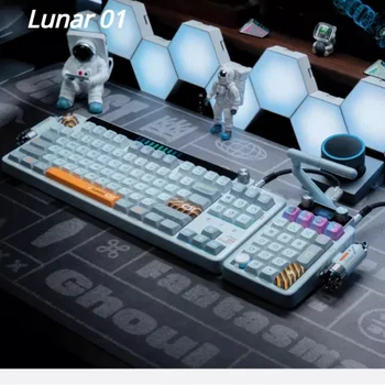 Комплект клавиатур Lunar 01 и Lunar 02 Wireless Bluetooth Проводная Трехрежимная Игровая Механическая клавиатура Spaceship с возможностью горячей замены на заказ  10