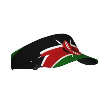 Летняя Воздушная Солнцезащитная шляпа, Мужская И женская, Регулируемый Козырек, Защита от ультрафиолета, Верхняя Пустая Спортивная Солнцезащитная кепка с флагом Кении  3