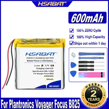 Аккумулятор HSABAT AHB403029 емкостью 600 мАч для Plantronics Voyager Focus B825, аккумуляторы для наушников и гарнитуры  4