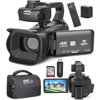 Новая Цифровая Камера 4K 64-Мегапиксельная Видеокамера С Ручной Фокусировкой 4,0-Дюймовый Сенсорный Экран с 18-кратным Цифровым Зумом Видеомагнитофон Для YouTube Best  4