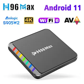 H96 Max W2 Smart TV Box Android 11.0 Bluetooth 5.0 WIFI6 AV1 Четырехъядерная телеприставка WIFI6 4K Медиаплеер TV Box  10