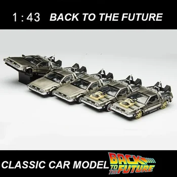 Модель автомобиля из металлического сплава в масштабе 1/43, Отлитая под давлением, Часть 1, 2, 3, Машина времени DeLorean DMC-12, Коллекционная игрушка 