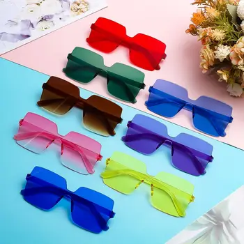 Аксессуары Прозрачные Модные Квадратные Солнцезащитные очки Солнцезащитные очки для Женщин Без оправы  10