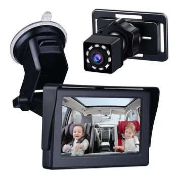 Новейшая Детская Камера Заднего Вида с 360 Регулируемым Детским Автомобильным Зеркалом, Обращенным К Младенческому Инфракрасному Монитору Ночного Видения, Подарок  4