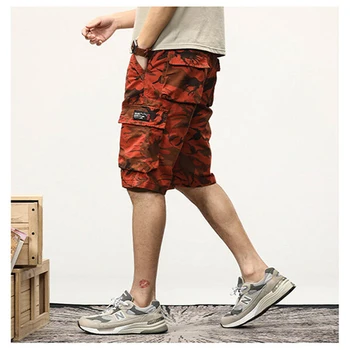 Мужские шорты-карго, мужские летние камуфляжные боковые карманы, японская уличная одежда в стиле хип-хоп, мужские брюки Harajuku, повседневные шорты для мужчин  5