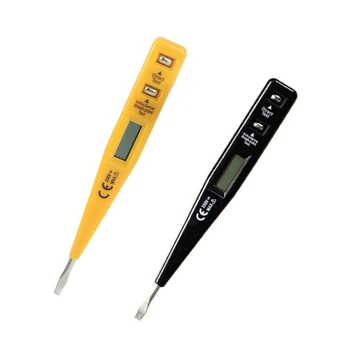 Цифровой тестовый карандаш, отвертка, датчик светового напряжения, тестер, детектор AC/ DC 12-220 В, Электрическая тестовая ручка, вольтметр  1