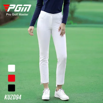 Женские брюки для гольфа PGM KUZ094, осенние спортивные удобные тонкие 91% хлопок + 9% спандекс, одежда для гольфа, укороченные брюки  10
