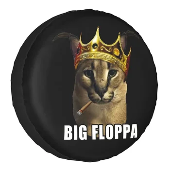 Big Floppa Rapper King Crown Poppa Meme, Чехол для запасного колеса для прицепа Jeep Honda 4x4, Изготовленный на заказ Протектор для шин Caracal Cat  5