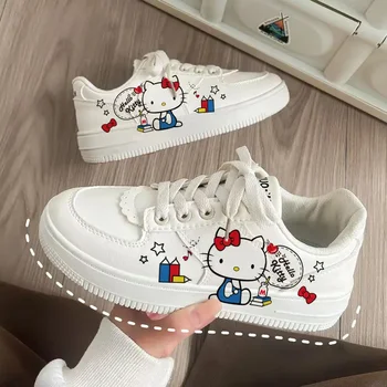 Sanrio hello kitty С низким верхом 2023 Весенне-осенняя спортивная обувь Студенческая мультяшная Милая повседневная обувь для бега для девочек  5