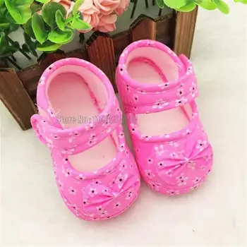 Модная детская обувь Роскошные Детские Тканевые туфли для новорожденных с бантом и цветочным принтом Bebe Baby Shoes  4