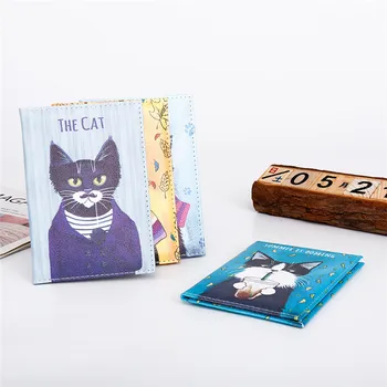 Обложка для паспорта с мультяшным животным котом Для женщин и мужчин, Футляр для кредитных карт, визитница из искусственной кожи, бумажник для паспорта  10