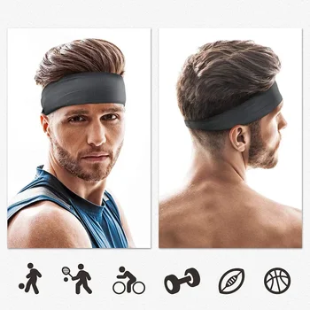 Спортивная повязка на голову для бега, фитнеса, Эластичная впитывающая пот повязка на голову для велоспорта, тенниса, йоги, тренажерного зала, повязка для волос, мужчины, Женщины  10