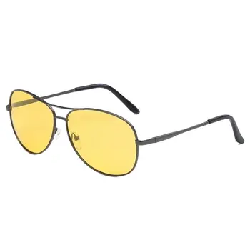 Очки ночного видения для вождения, желтые поляризованные линзы UV400, авиационные очки, мужские солнцезащитные очки ночного видения-465  10