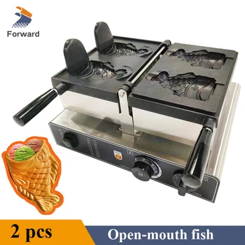 Электрическая коммерческая машина для приготовления 2-х вафель в форме рыбы 110 В 220 В, машина для приготовления закусок 