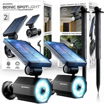 Spotlight Motion Sensor Solar Spotlight Solar Outdoor Lighting, Black - 2 Pack Garden fairy светильник на солне  5