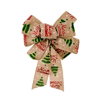Бантики для украшения Рождественской елки, Мягкая удобная подвеска с принтом для украшения комнаты для рождественской вечеринки  5