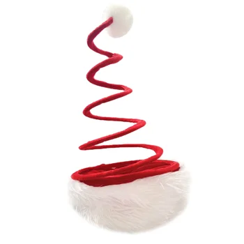 Забавная Шляпа Санта-Клауса Рождественский Головной Убор Аксессуары для волос (красный) Реквизит для выступления 1шт  5
