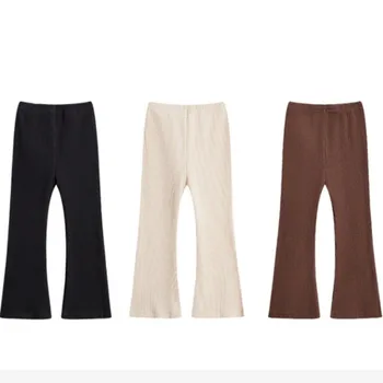 Модные штаны для маленьких девочек, брюки-клеш с ремешком, леггинсы, флисовые брюки Smart Skin, одежда для девочек 12mo  4