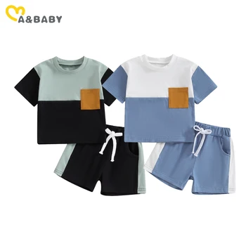Комплекты одежды для новорожденных мам и малышей от 0 до 3 лет для мальчиков и девочек, футболки с карманами для малышей, Топы, Шорты, Летняя повседневная одежда  10