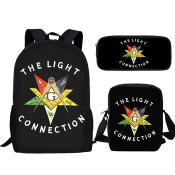 Рюкзак с эмблемой Order of the Eastern Star в стиле OES, 3 шт., школьная сумка большой емкости и сумка для еды, набор ручек, школьные сумки для студентов  5