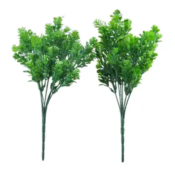 2шт искусственных пластиковых листьев Миланской травы, 7 веток/букет, 35 головок, искусственное растение для домашней вечеринки, свадебное украшение, цветок  5