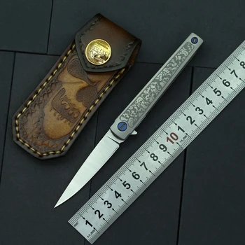 Открытый Мини-Рыбий Шип Карманный Складной Нож M390 Лезвие Титановая Ручка Кемпинг Охота Утилита Кухонные Фруктовые Ножи EDC Инструменты  10