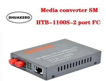 бесплатная доставка AB276 HTB-1100S медиаконвертер с оптическим волокном, трансивер с одним волокном, 2 порта FC 10/100 М в одиночном режиме  10