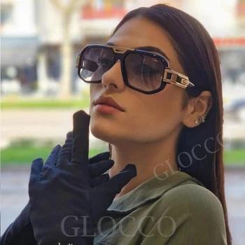Модные женские солнцезащитные очки большого размера из градиентного пластика, брендовые дизайнерские геометрические квадратные солнцезащитные очки Унисекс UV400, мужские большие очки  5